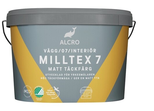 Milltex 7 Matt Täckfärg Vit Oval 10L