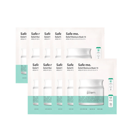 MAKE P:REM SAFE ME. RELIEF MOISTURE MASK SET OF 10 - Ansiktsvårdsset