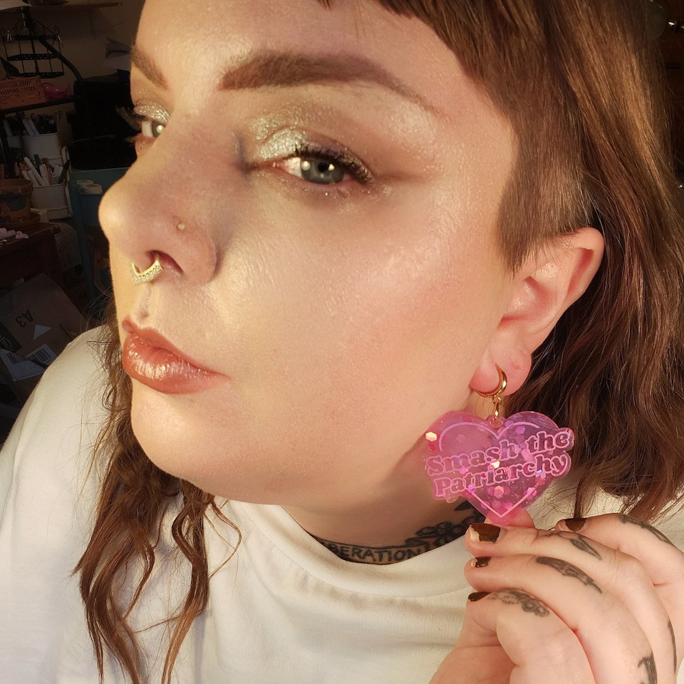 SMASH THE PATRIARCHY pink on pink