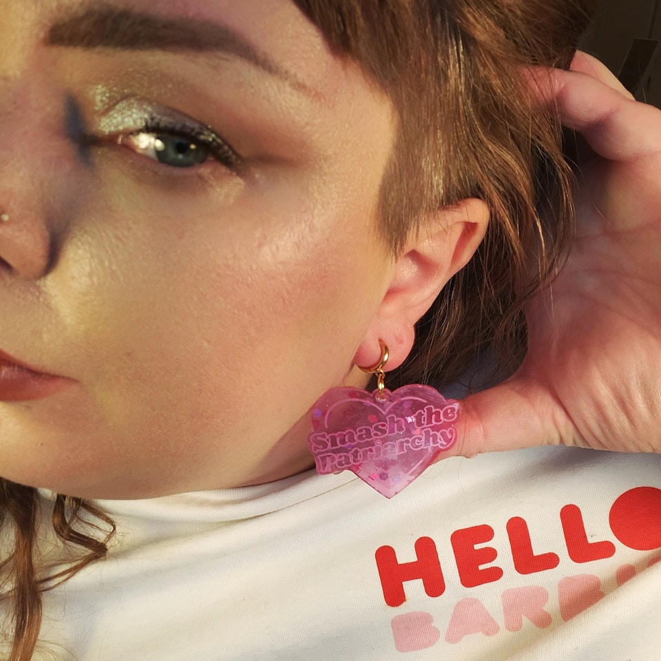 SMASH THE PATRIARCHY pink on pink
