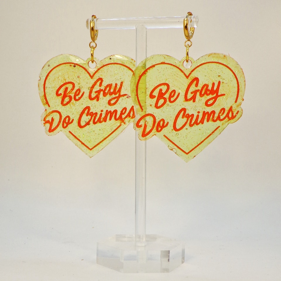 BE GAY DO CRIMES vårgrön/orange
