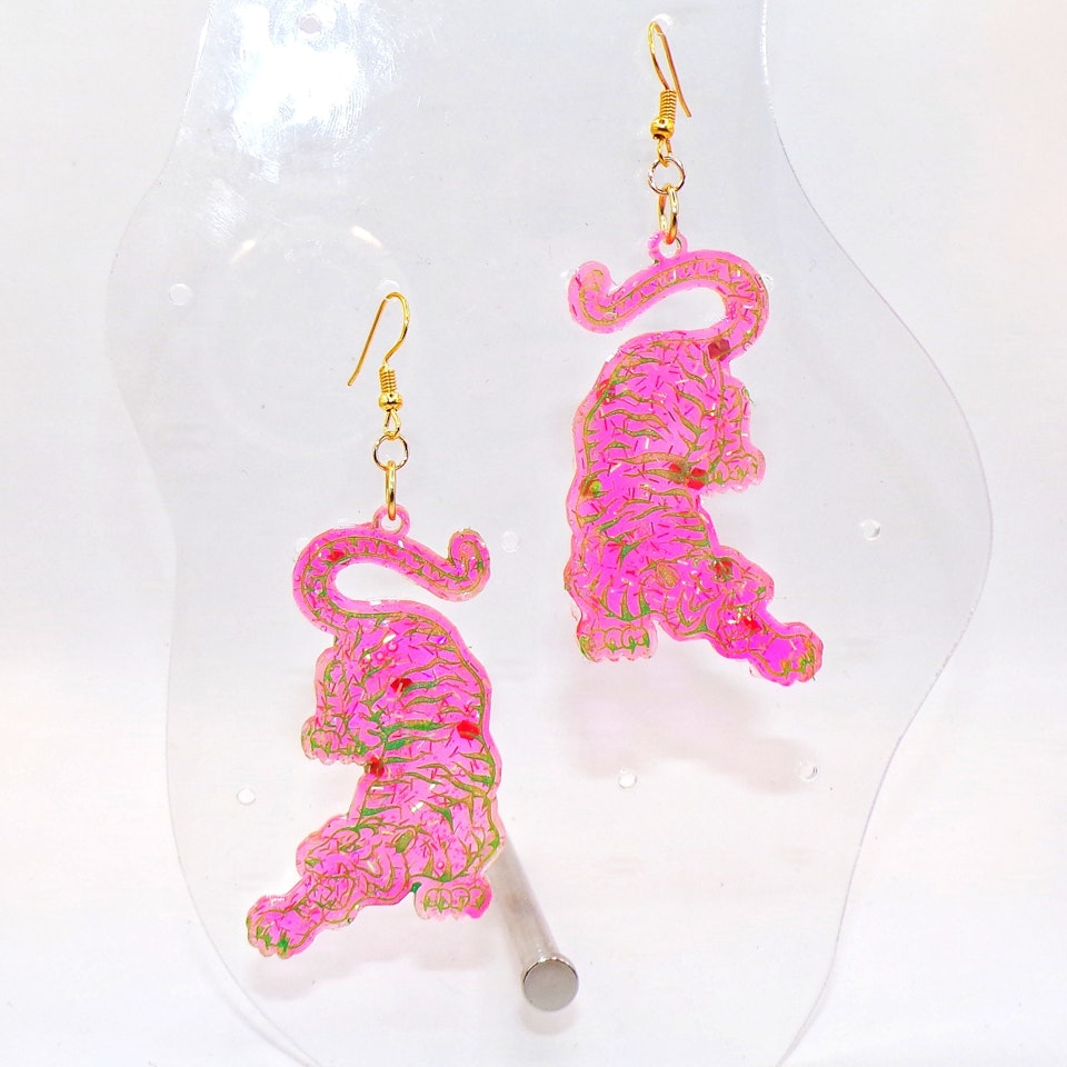 TIGERVRÅL rosa/grön