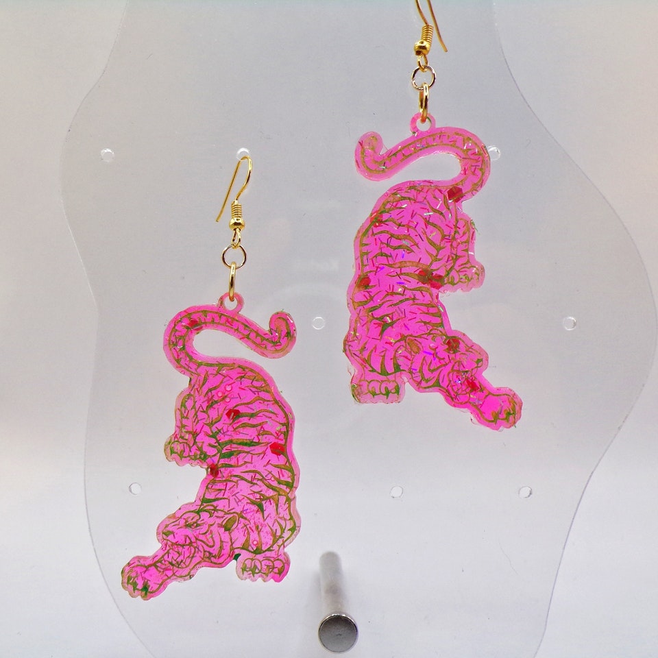 TIGERVRÅL rosa/grön