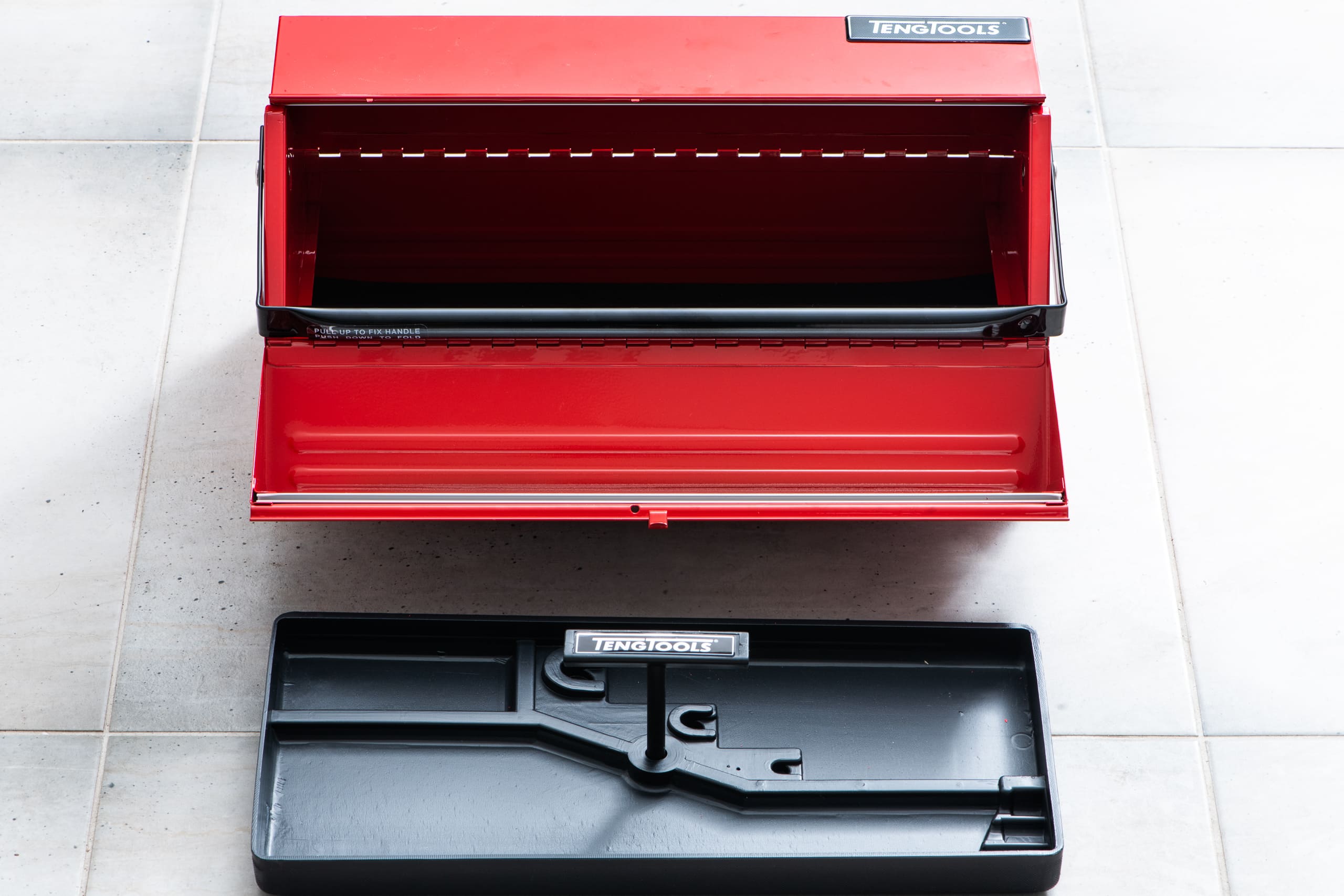 Stor verktygsstas,187 delar i en röd metall låda, Teng Tools