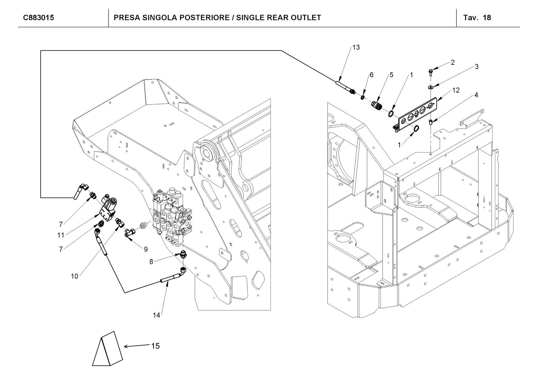Bakre Enkelt Hydrauliskt Uttag
