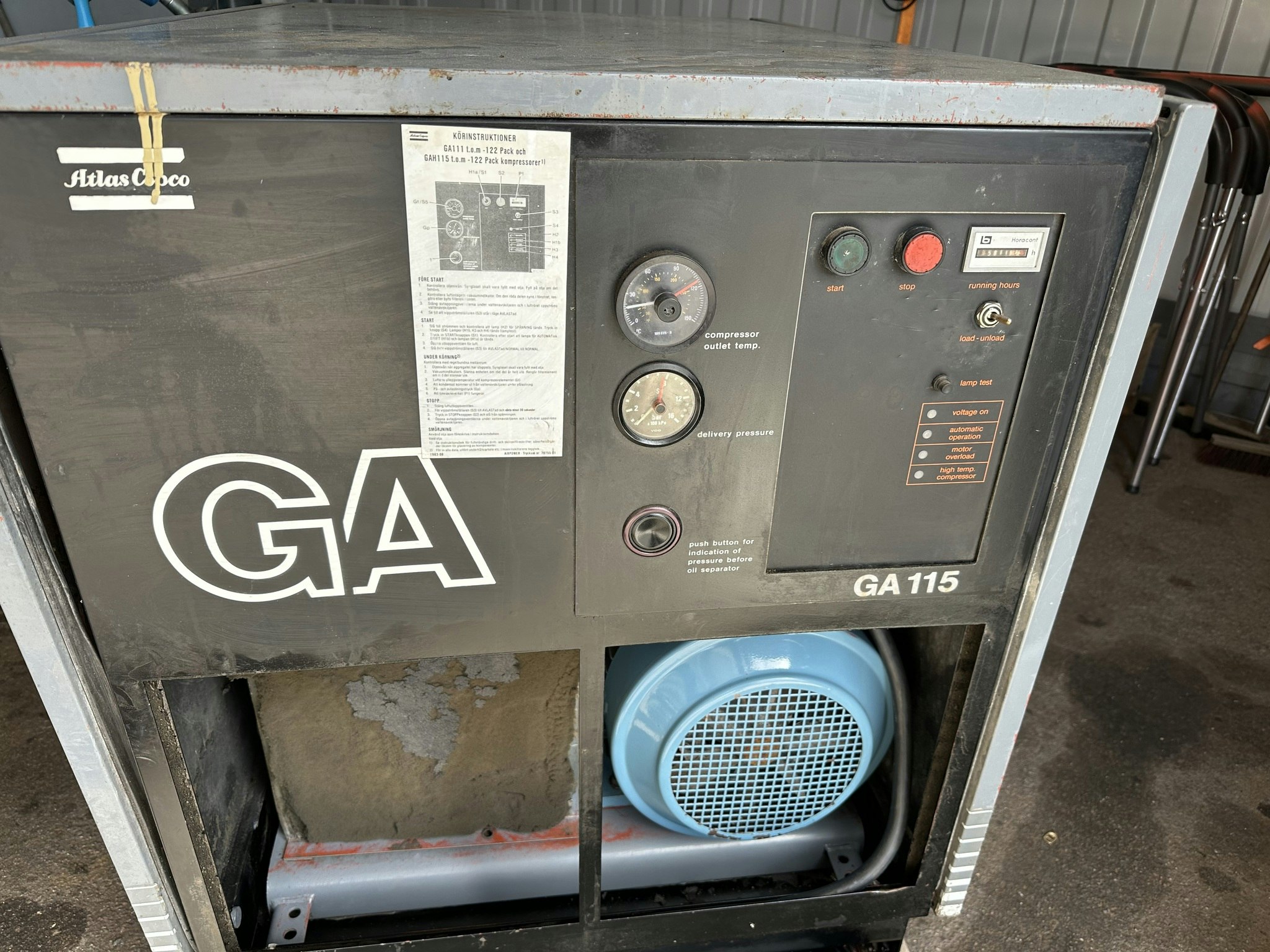 Skruvkompressor Atlas Copco GA115