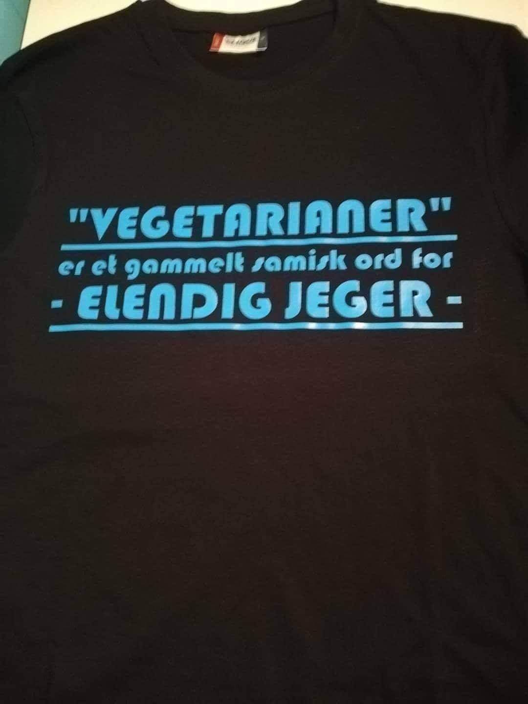 T-skjorte - "Vegetarianer" er et gammelt samisk ord for -elendig jeger-