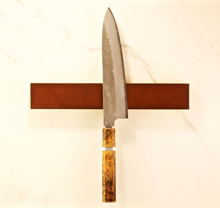 Dark brown Leather Knifeholder 30cm