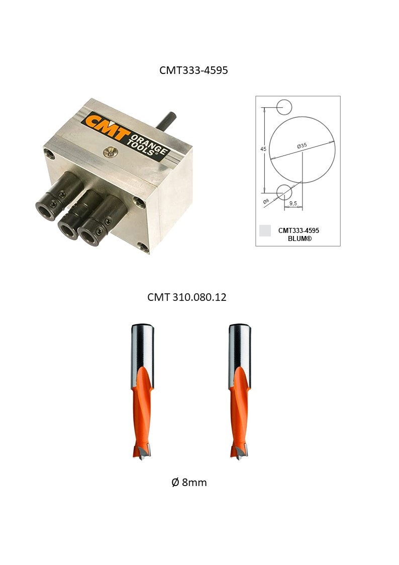 Universal Hinges Boring System -BLUM 45/9,5