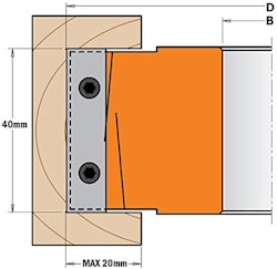 Kutterhode fals HM/universalpofil 100x40x30 mm Z2 V2 Z2