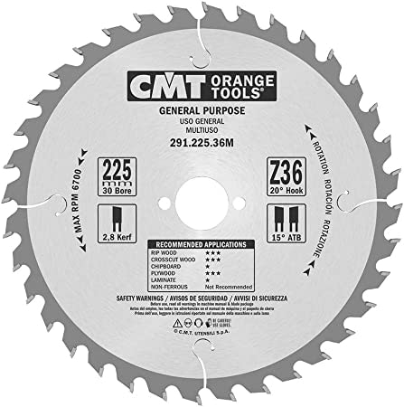 D225 2,8/1,8   Ø30 Z36 20° 15° ATB kapp/kløv.  FESTOOL