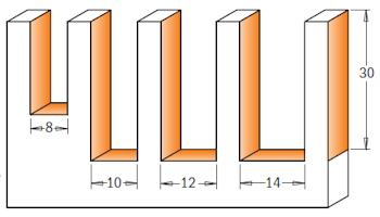 Fasfres sett 10 stk RH S=Ø 0,8(mm)