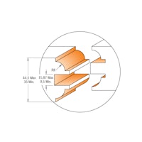 Fresesett for dører profil/kontraprofil/karm S=Ø12mm