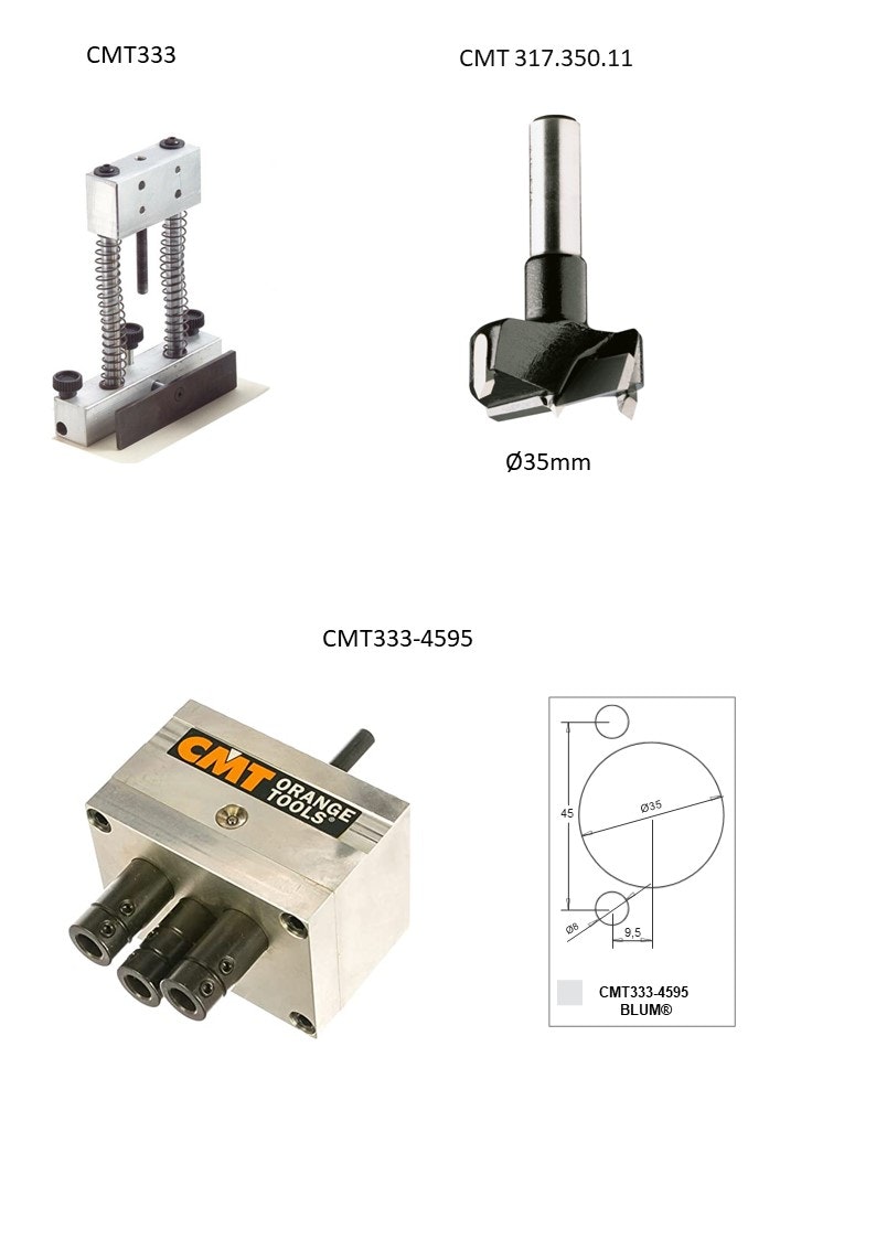 Universal Hinges Boring System -BLUM 45/9,5