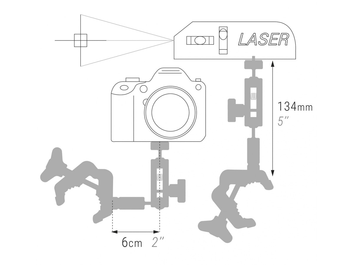 Multiprop tilbehør laserfeste med gjengeadapter 3/8 og 5/8