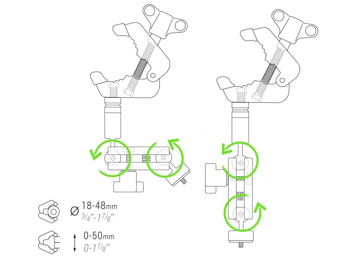 Multiprop tilbehør laserfeste med gjengeadapter 3/8 og 5/8