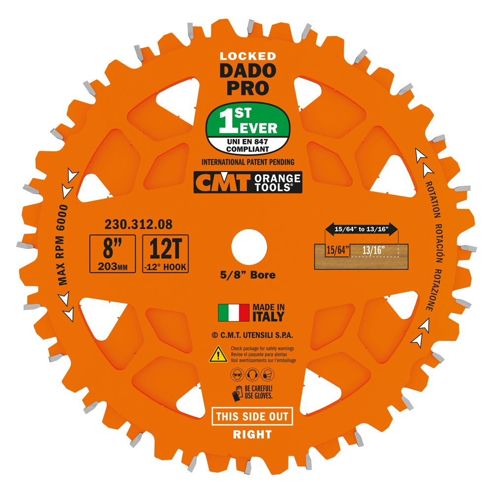 Dado notsagblad 8″ D=203×15,87 6,35-20 mm Z=12