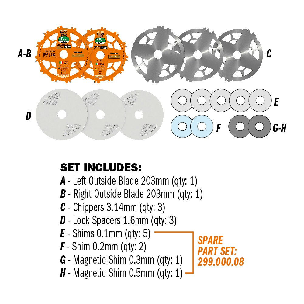 Dado notsagblad 8″ D=203×30 6,35-20 mm Z=12