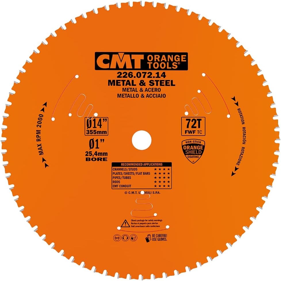 DRY CUT BLADE HW   D355     2,2 / 1,8    Ø25,4    Z 72   8° FWF   Metall kapp.