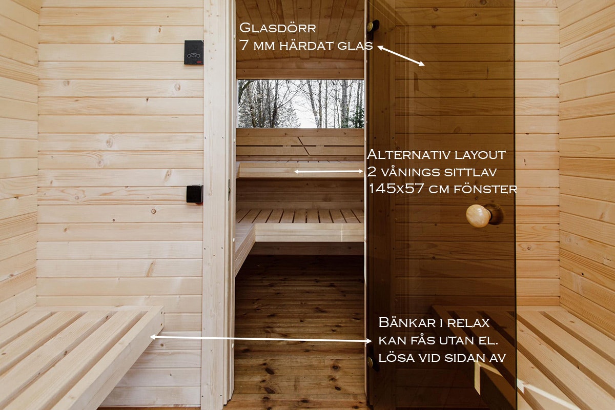 GLÖD Bastutunna 3m MED RELAX