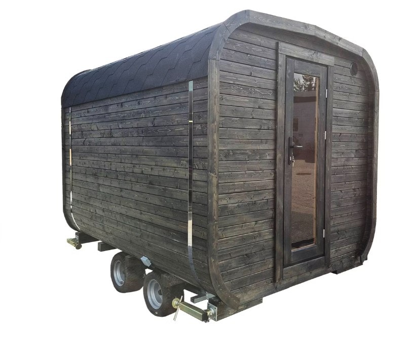 Bastuvagn Glöd 3m relax - en modern och stilren bastu med avkopplande design för optimal njutning