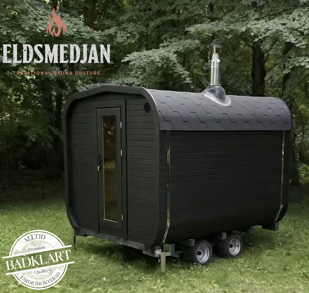Bastuvagn Glöd 3m relax - en modern och stilren bastu med avkopplande design för optimal njutning