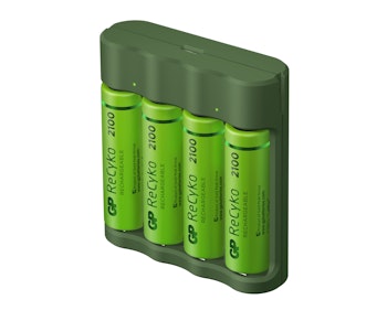 GP ReCyko Everyday-batteriaddare, inkl. 4st AA-batterier