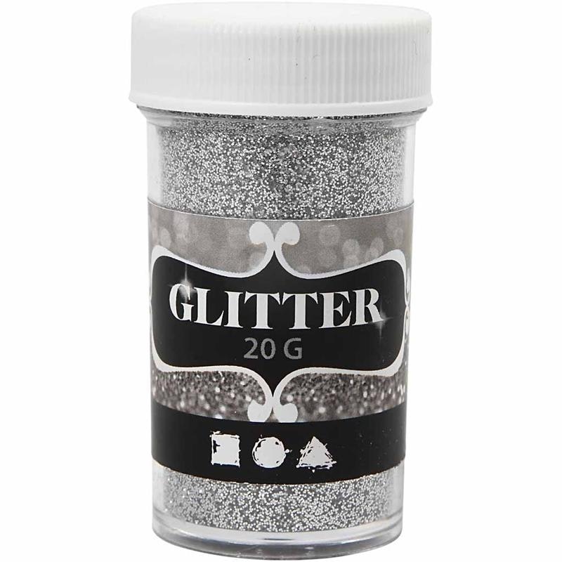 Glitter, silver, 20 g/ 1 burk