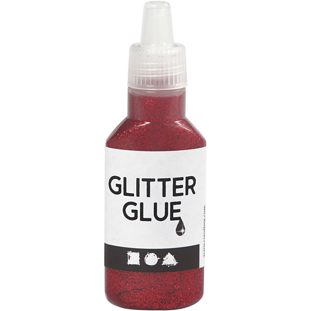 Glitterlim, röd, 25 ml/ 1 flaska