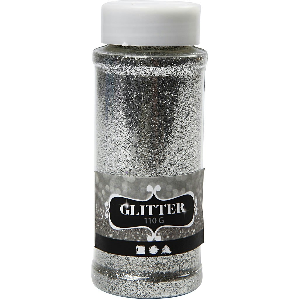 Glitter, silver, 110 g/ 1 burk