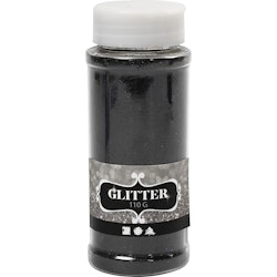 Glitter, svart, 110 g/ 1 burk