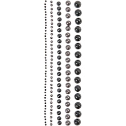 Rhinestones, stl. 2-8 mm, svart, antracitgrå, 140 st./ 1 förp.