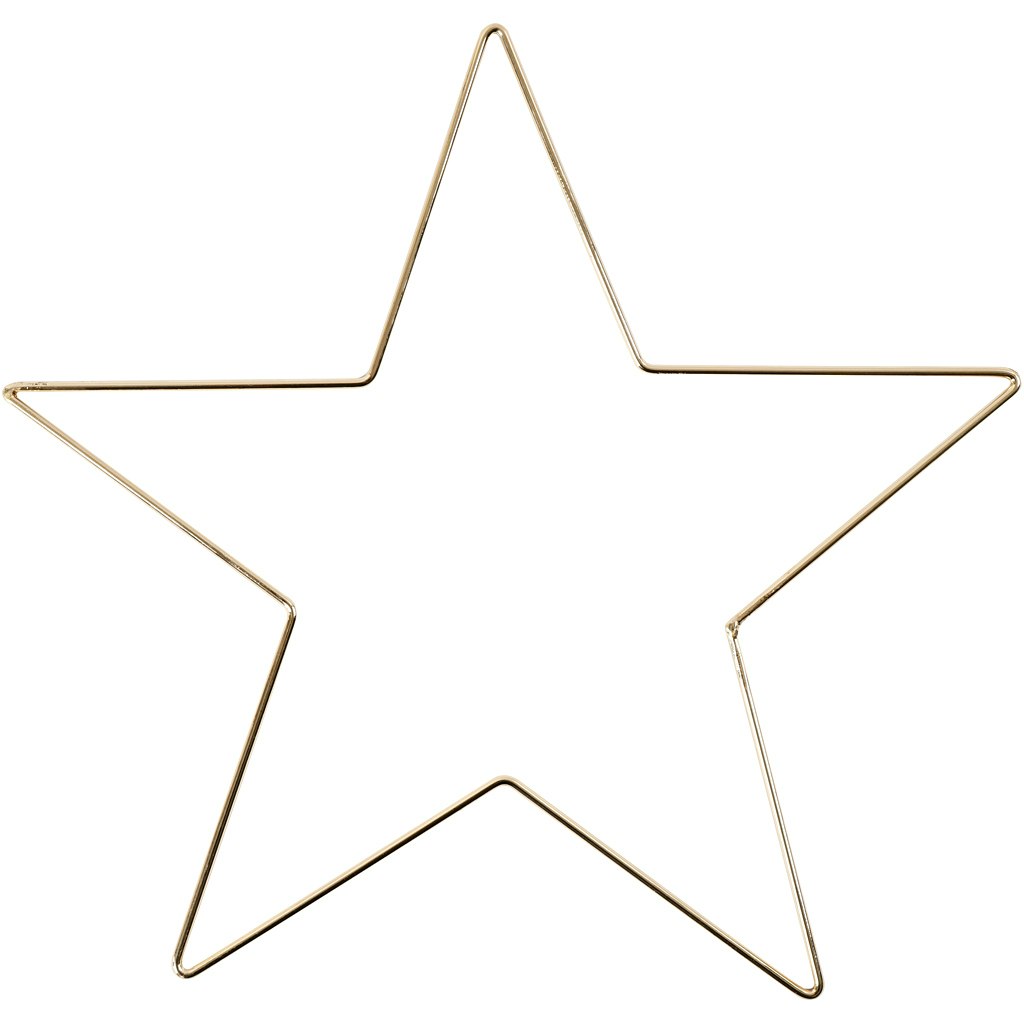 Metallstjärna, Dia. 30 cm, tjocklek 3 mm, guld, 1 st.