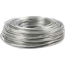 Aluminiumtråd, rund, tjocklek 2 mm, silver, 100 m/ 1 rl.