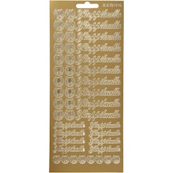Stickers, Ylioppilaalle, 10x23 cm, guld, 1 ark