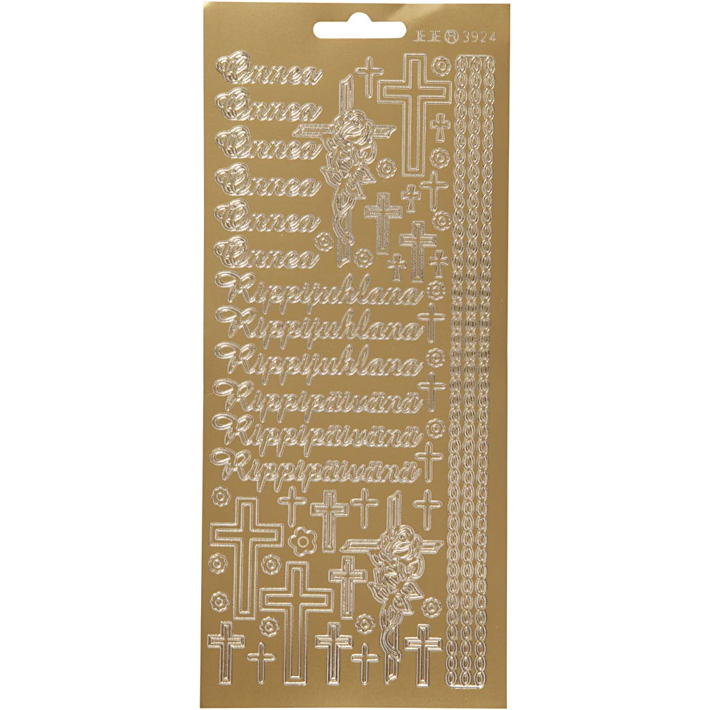 Stickers, Onnea Rippyhlana, 10x23 cm, guld, 1 ark