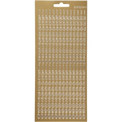 Stickers, siffror, 10x23 cm, guld, 1 ark