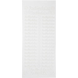 Stickers, indbydelse, 10x23 cm, vit, 1 ark