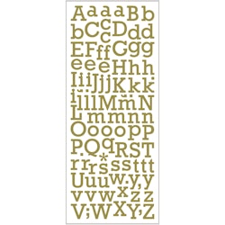 Glitterstickers, bokstäver, 10x24 cm, guld, 1 ark