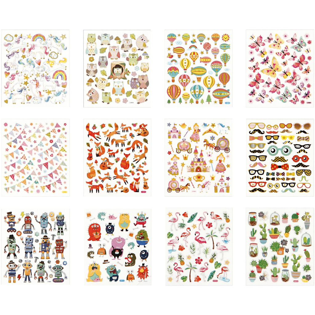 Stickershäfte, helår, 15x16,5 cm, 12 ark/ 1 st.