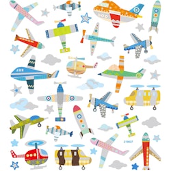 Stickers, flygplan och helikopter, 15x16,5 cm, 1 ark