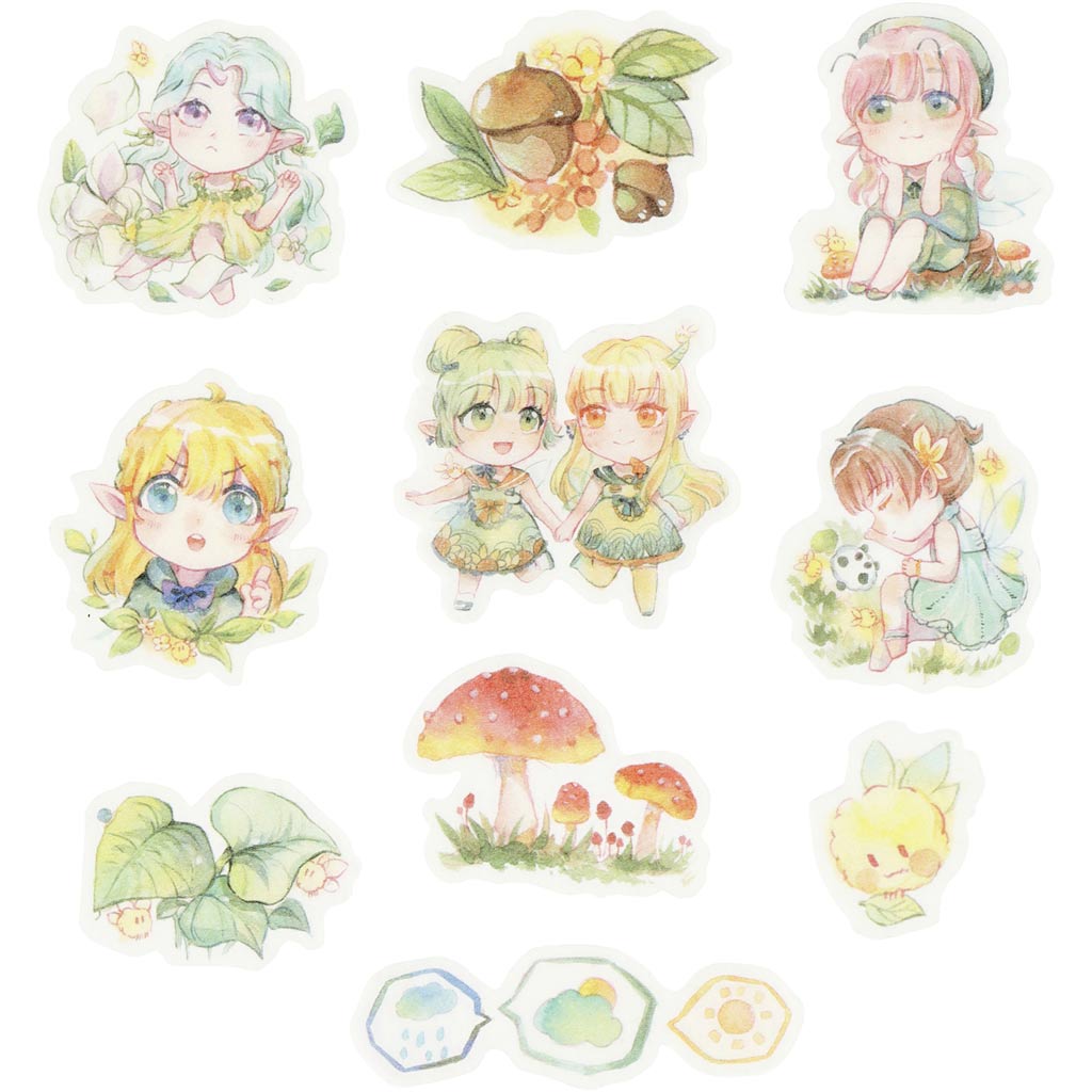 Washi stickers, små flickor, stl. 20-50 mm, 30 st./ 1 förp.