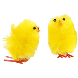 Påskkycklingar, H: 30 mm, gul, 12 st./ 1 förp.