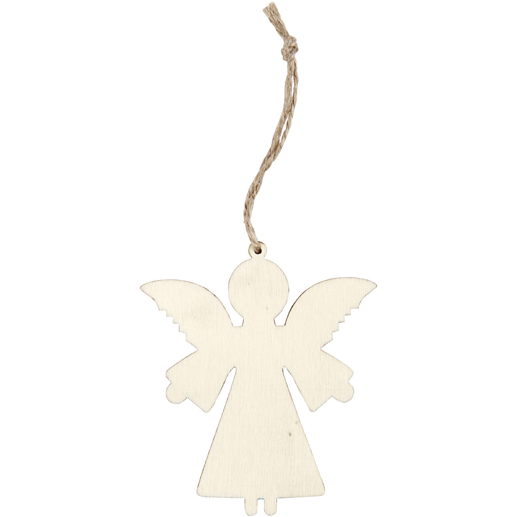 Ornament, ängel, H: 8 cm, djup 0,5 cm, B: 7 cm, 4 st./ 1 förp.