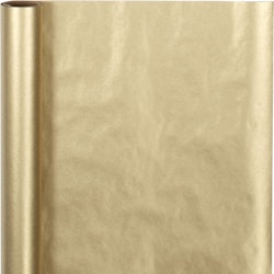Presentpapper, B: 50 cm, 60 g, guld, 5 m/ 1 rl.