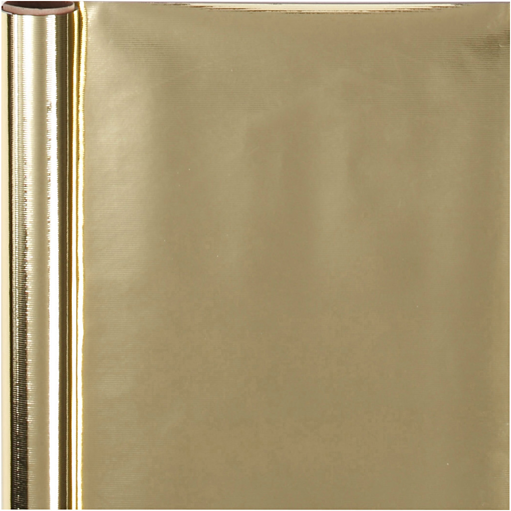 Presentpapper, B: 50 cm, 65 g, guld, 4 m/ 1 rl.