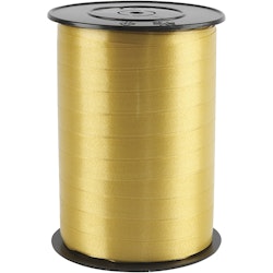 Presentsnöre, B: 10 mm, blank, guld, 250 m/ 1 rl.