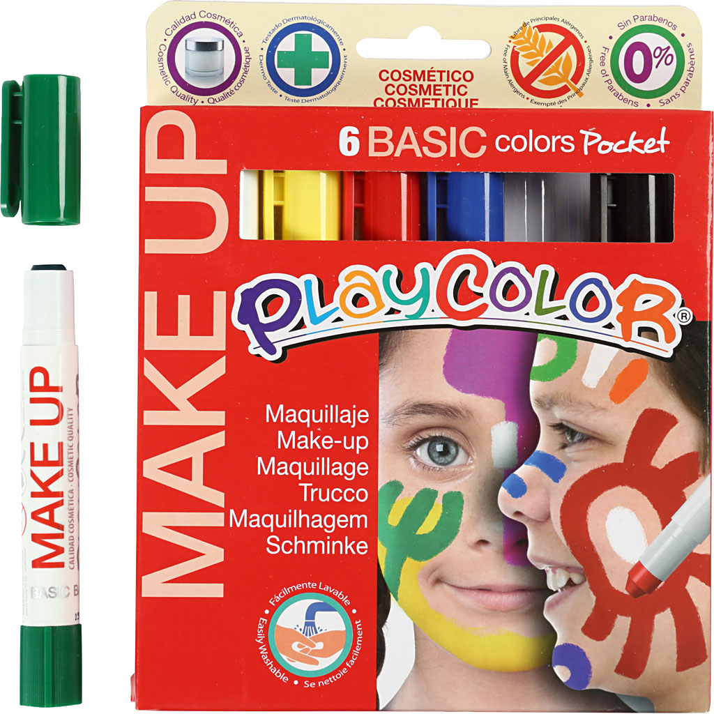 Playcolor Make up, mixade färger, 6x5 g/ 1 förp.