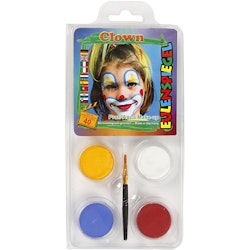Eulenspiegel Ansiktsfärg - sminkset , Clown, mixade färger, 1 set
