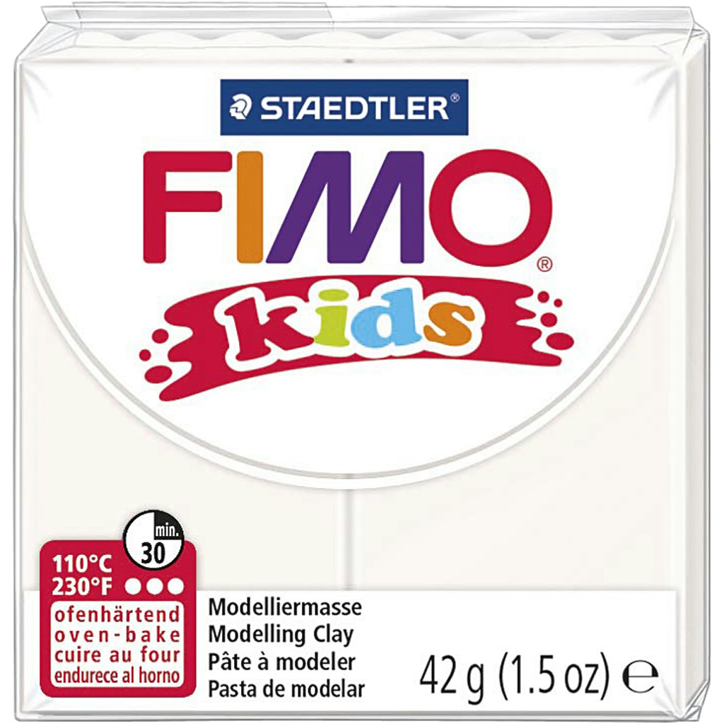 FIMO® Kids Clay, vit, 42 g/ 1 förp.